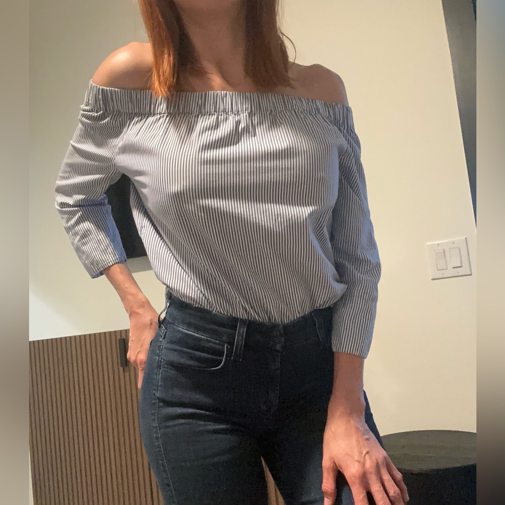 Zara striped off the shoulder top